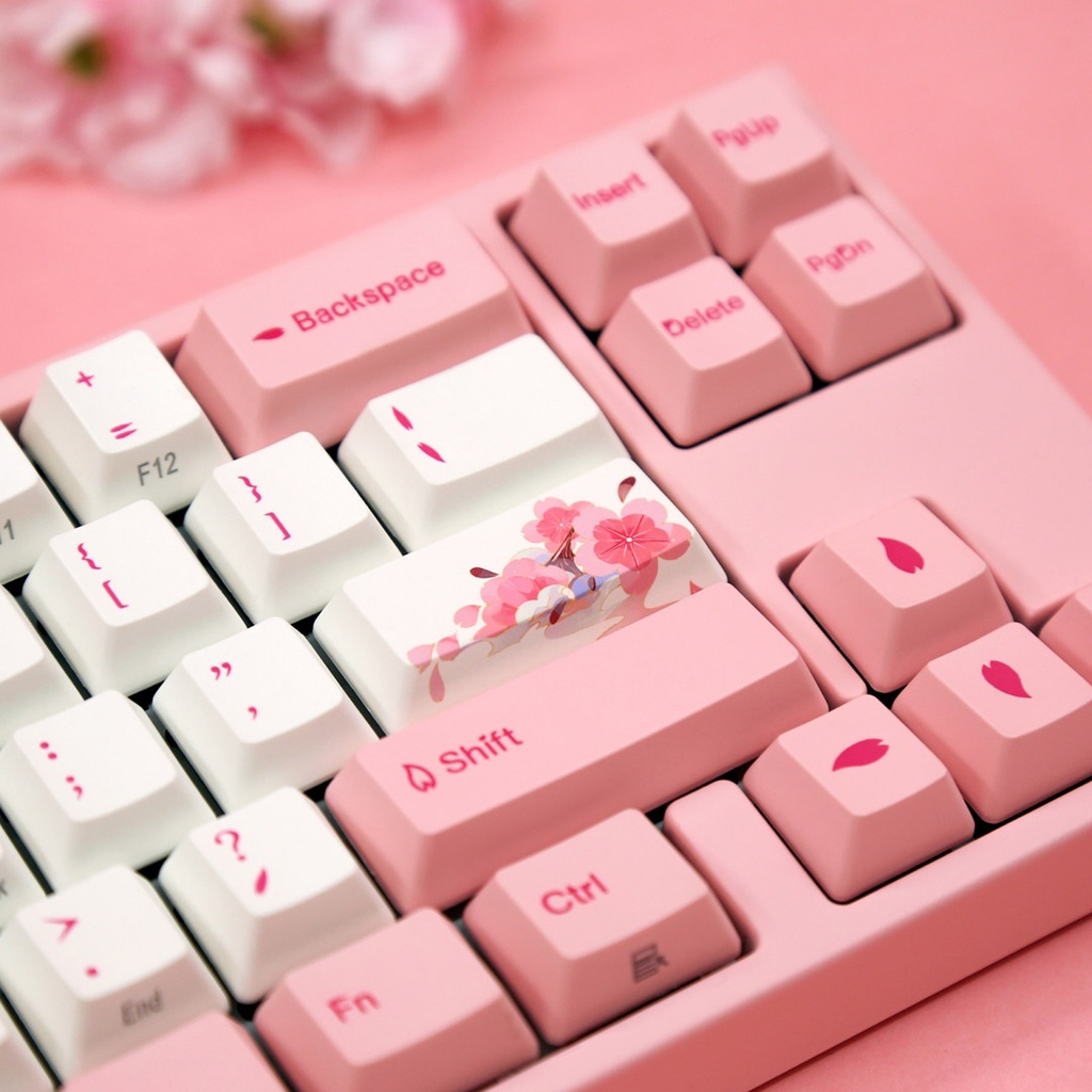 Teclado Mecanico Ducky Miya Pro Sakura V2 Ingles Led Blanco Varmilo EC Rose V2 