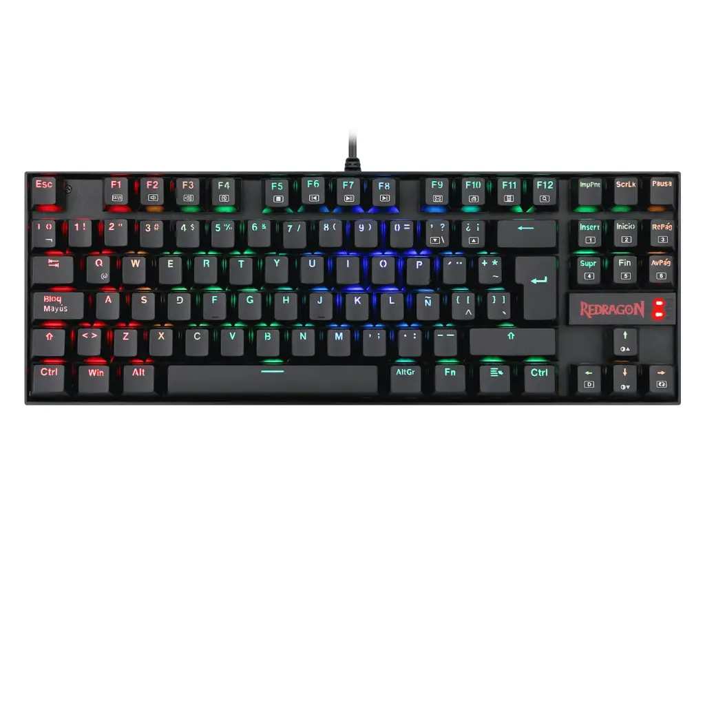 Teclado Mecanico Redragon Kumara Negro RGB Switch Red Español