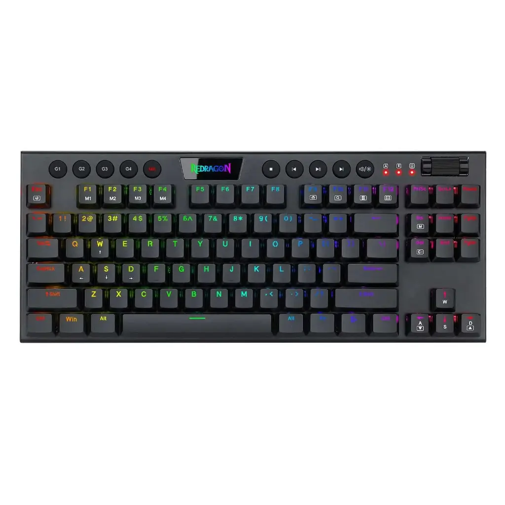 Teclado Mecanico Redragon Horus TKL Black RGB Switch Red Español Inalámbrico