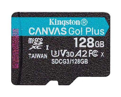 MicroSDXC Kingston 128GB Canvas Go Plus c/Adaptador
