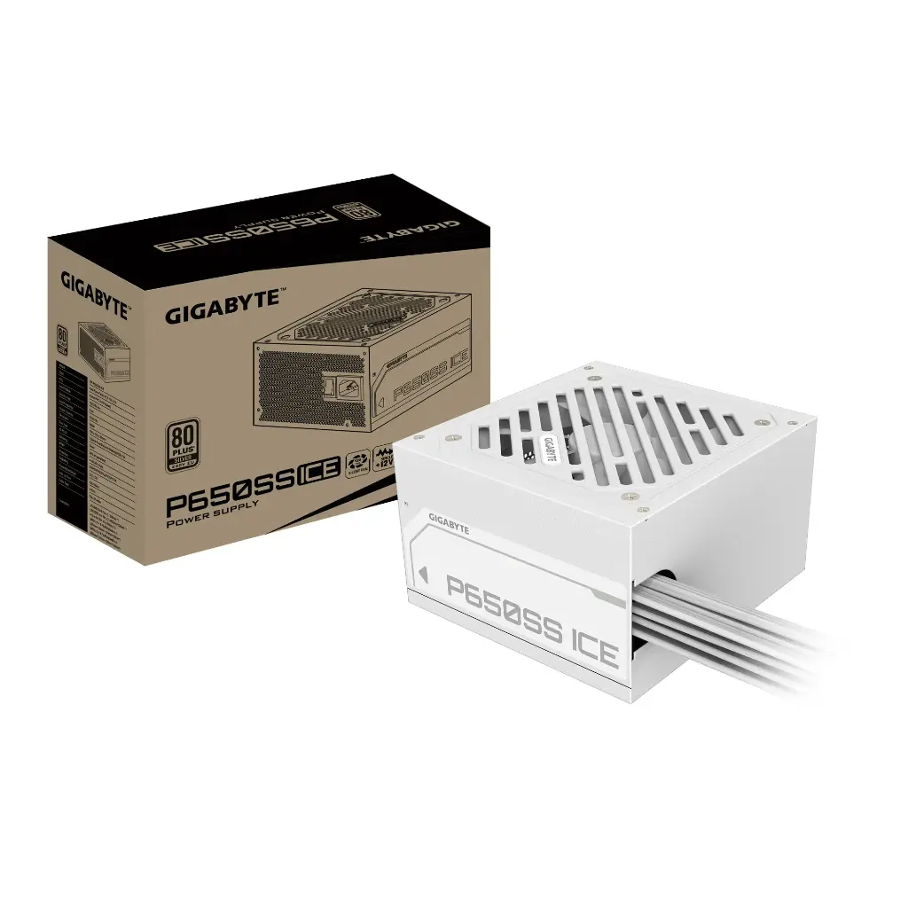 Fuente Gigabyte 650w P650SS Ice 80 Plus Silver ATX 3.0 Blanca