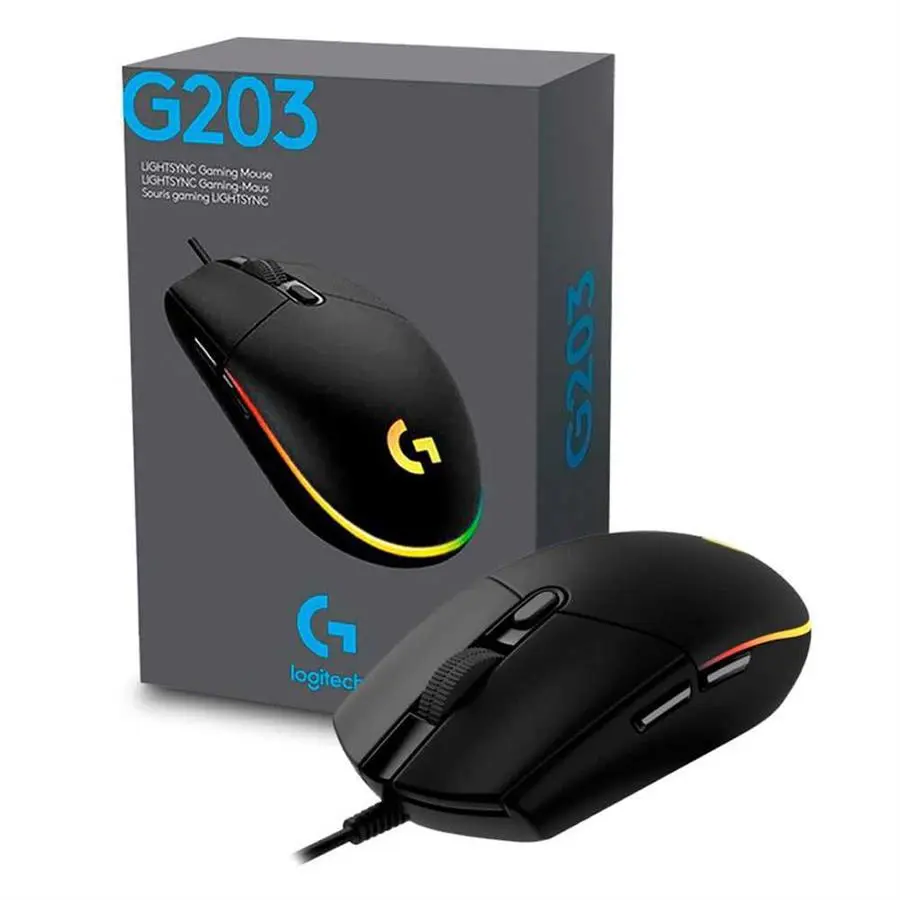 Mouse Gamer Logitech G203 Lightsync Black