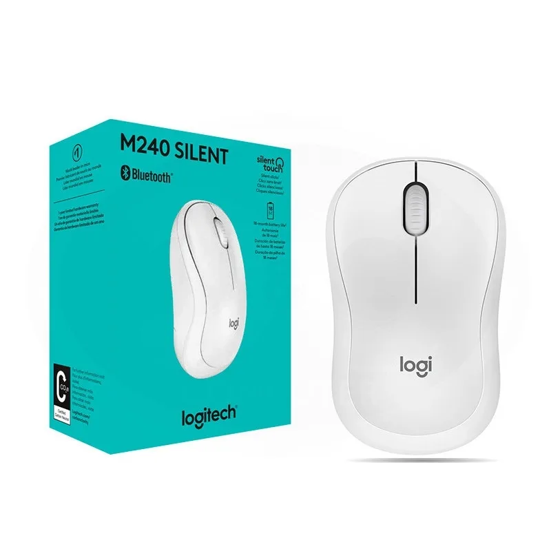 Mouse Logitech M240 Bluetooth Silent White