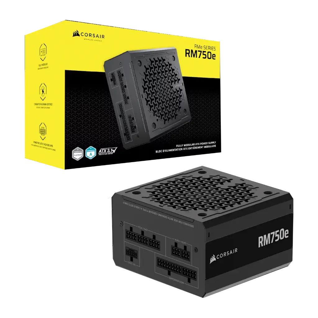 Fuente Corsair RM750e 750W Cybenetics Platinum Full Modular PCIe 5.0 ATX 3.1 (12VHPWR)