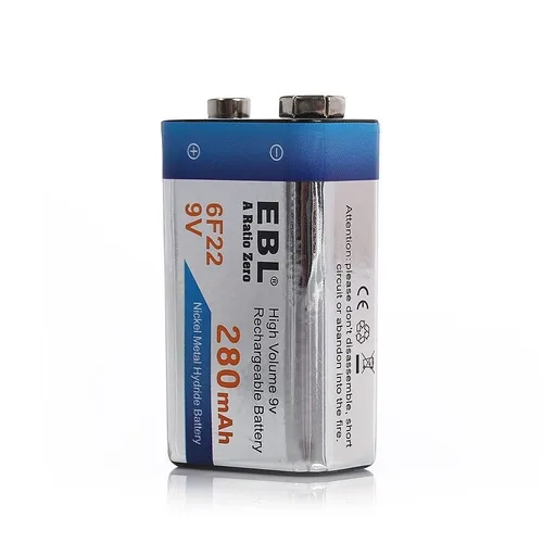 Bateria 9v Recargable EBL Ni-Mh 280Mah ln-8171
