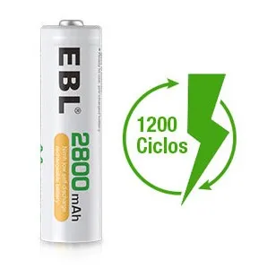 Pila AA Recargable EBL Ni-Mh 2800Mah x 1 unidad