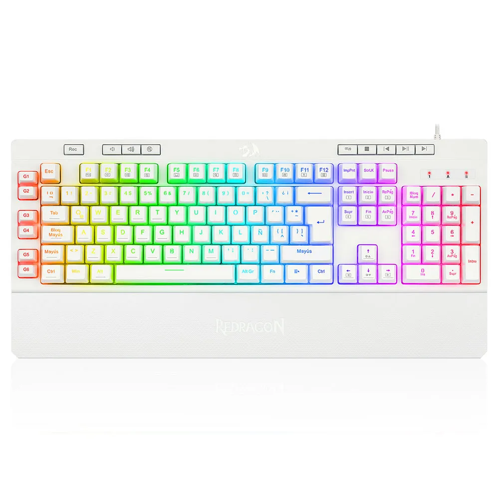 Teclado Redragon Shiva White FS Español RGB K512W-RGB-1-SP