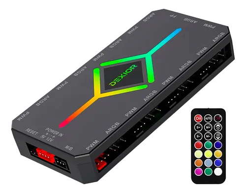 Controladora DEXIOR ARGB Coolers PWM 9 en 1 C/Control Remoto