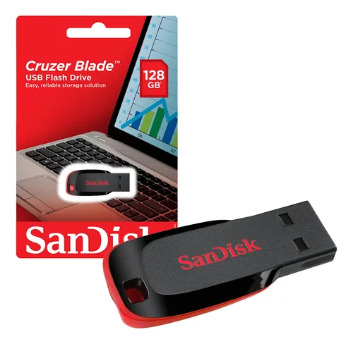 Pendrive Sandisk Cruzer Blade 128GB USB 2.0