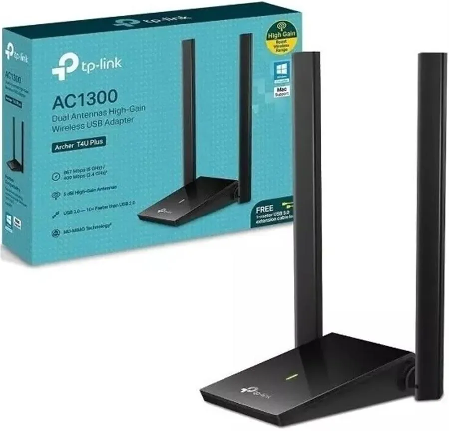 Adaptador TP-Link Wifi USB Archer T4U Plus AC1300