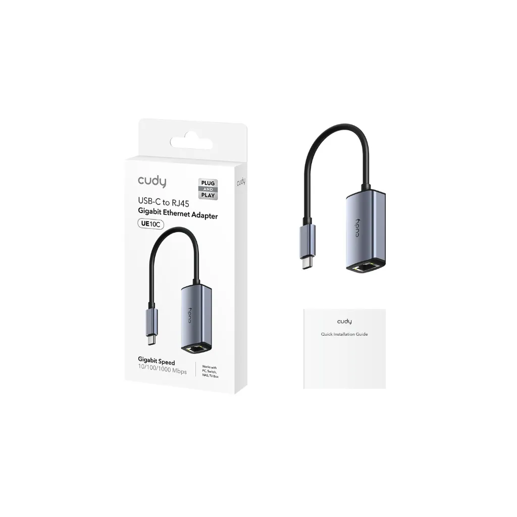 Adaptador de Red Cudy USB-C a Ethernet UE10C