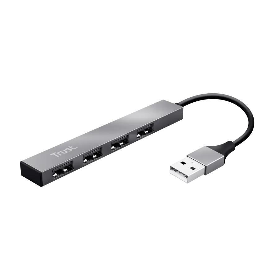 Hub Adaptador Trust Halyx Mini 4 Puertos USB 3.0 Aluminio