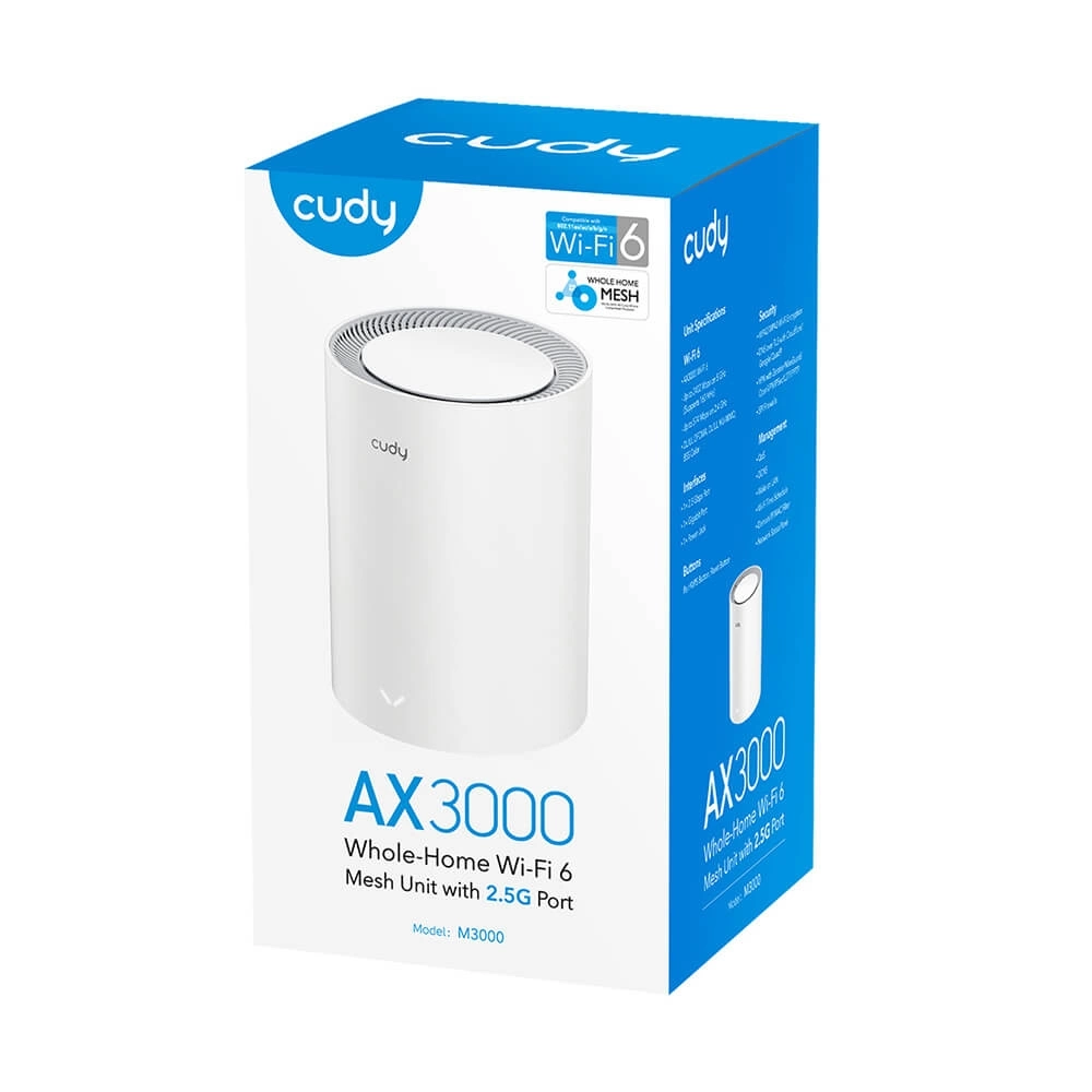 Router/Extensor Mesh Cudy AX3000 Wifi 6 Gigabit Pack x1