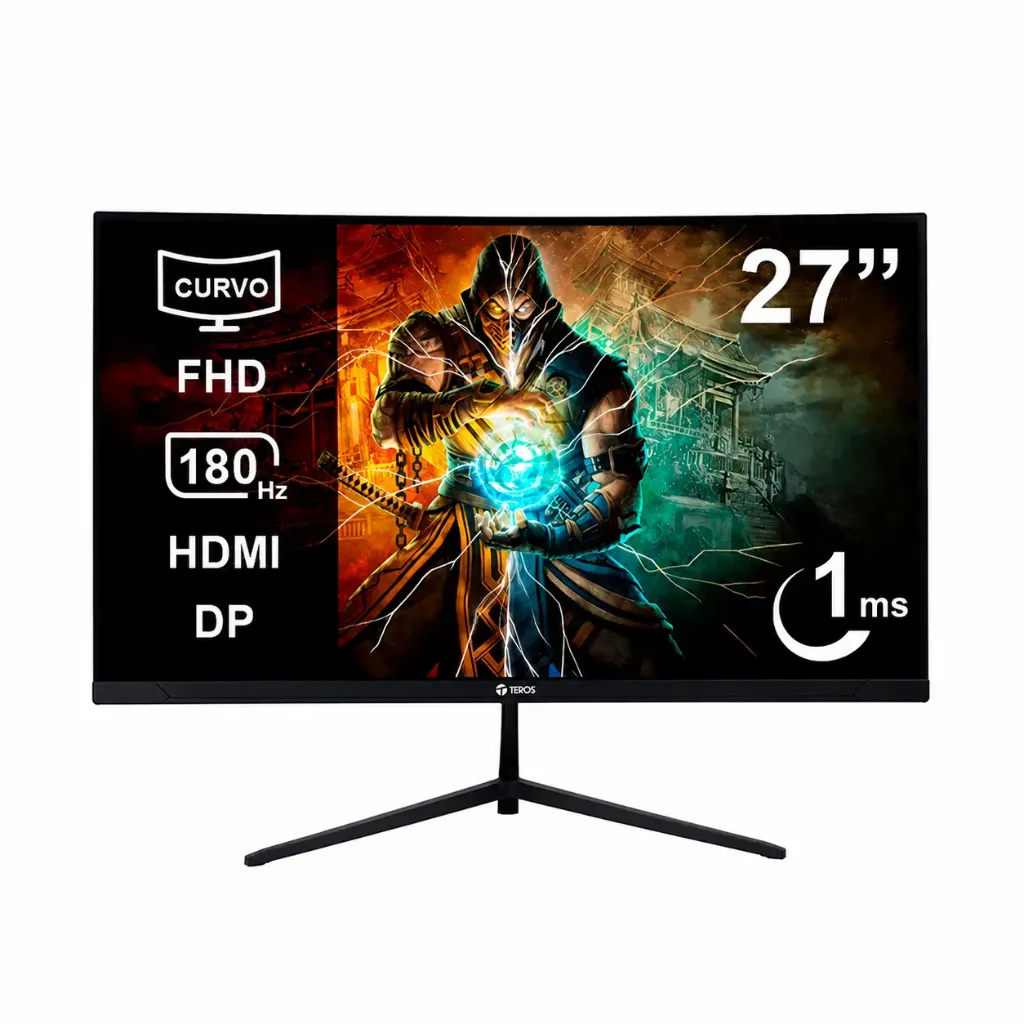 Monitor Teros TE-2787G Gaming 27" FHD Curvo 180hz 1ms VA HDMI DP