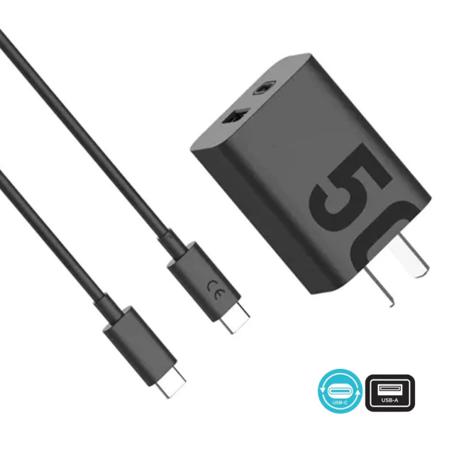 Cargador 50W Celular/Notebook USB-C + USB-A C/Cable y Estuche