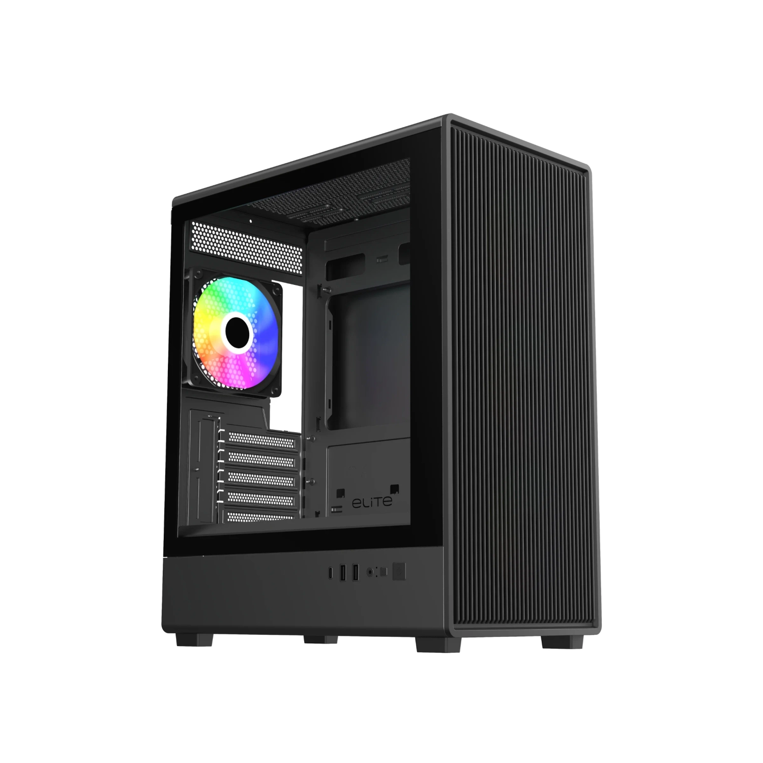 Gabinete Cooler Master Elite 350 Mini Tower Fan x4 ARGB Black M-ATX