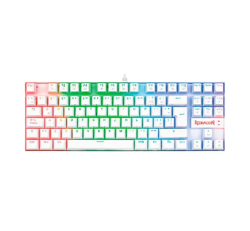 Teclado Mecanico Redragon Kumara Blanco RGB Switch Red Español