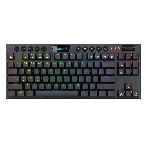 Teclado Mecanico Redragon Horus TKL Black RGB Switch Red Español Inalámbrico