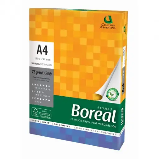 Papel Resma Boreal A4 70 Grs 500 hojas 