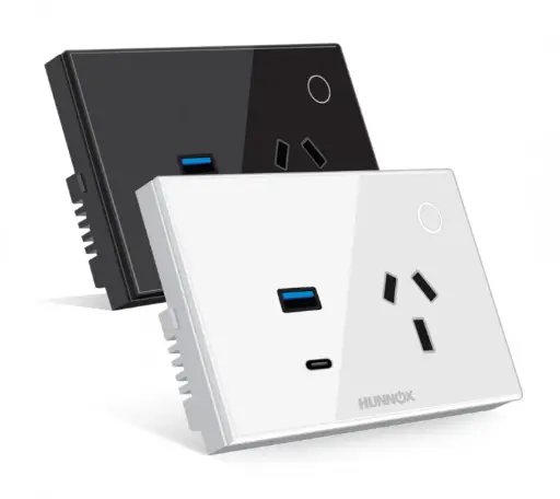 Toma+USB-A+USB-C Hunnox Smart Táctil Negro